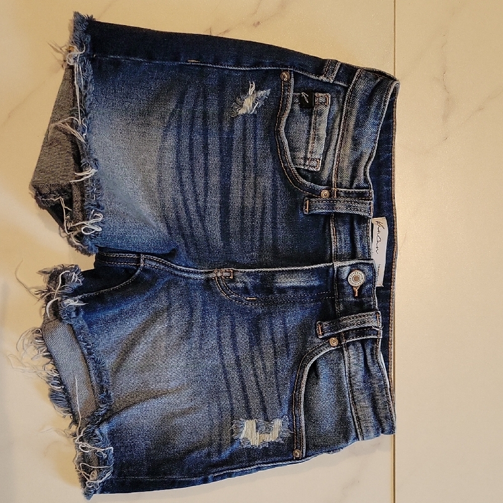 KanCan Blue Distressed Jean Shorts Relaxed Fit